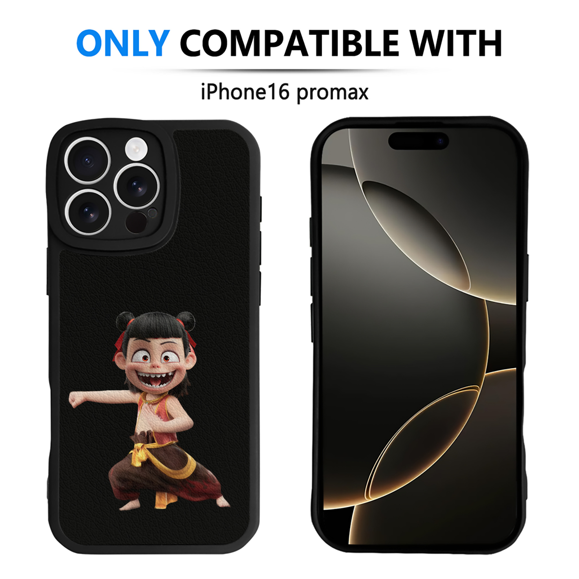 （画像用） Ne Zha 2 ナタ 魔童の大暴れ 【iPhone 16シリーズ対応】シリコンスマホケース（レザー調） 材質：シリコン